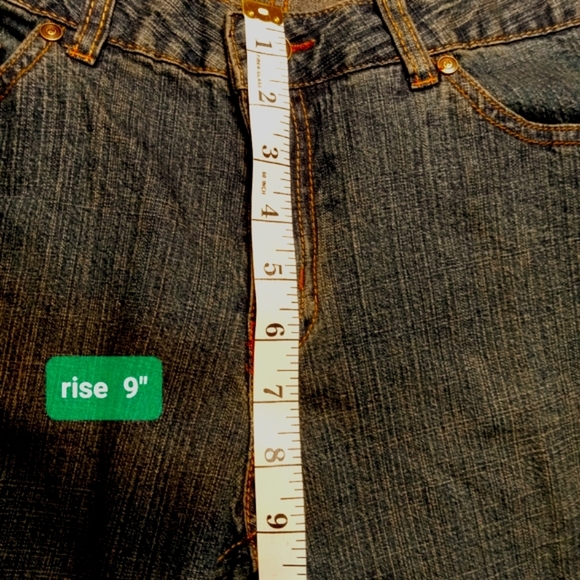 Tex Max Azria Jean 90’s Straight Crop 99% Cotton Mid Rise Dark Black Women 10/33 - Picture 9 of 12